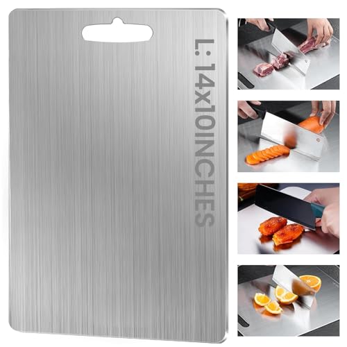 Titanium Cutting Board, 100% Pure Titanium Cutting Boards for Kitchen, Food Grade Double Sided...