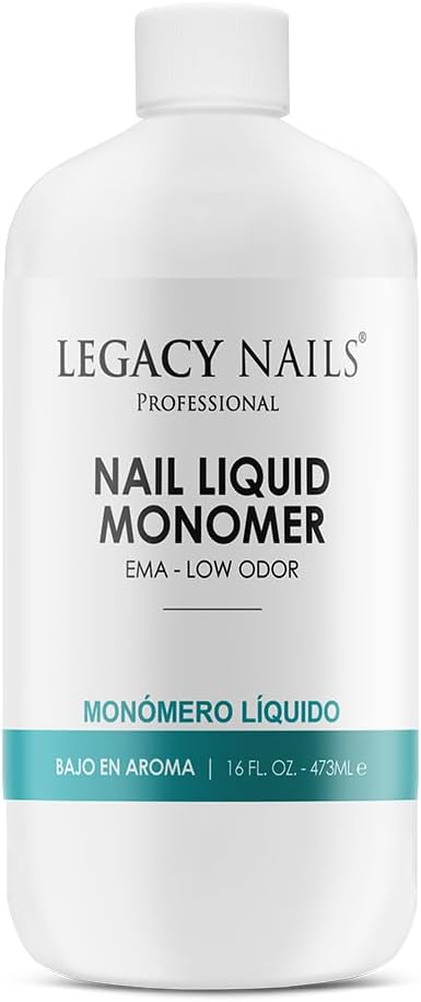 Professional NAIL LIQUID MONOMER - MMA-Free, Acetone-Free, Low Odor Formula, Compatible with All Acrylic, Perfect for Nail Extensions, Sculpting & Overlays - 473ml / 16 FL.oz.