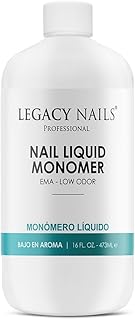 LEGACY NAILS Professional NAIL LIQUID MONOMER - MMA-Free, Acetone-Free, Low Odor Formula, Compatible with All Acrylic, Perfect for Nail Extensions, Sculpting & Overlays - 473ml / 16 FL.oz.