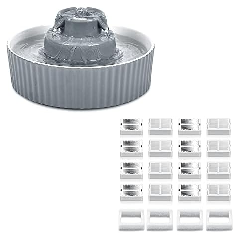 Grey Ceramic pet Fountain +20pcs Cover