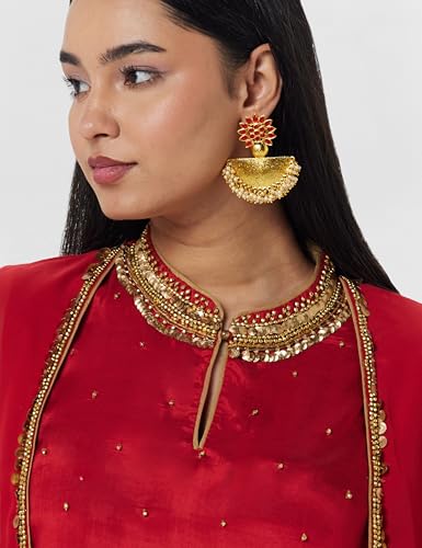 Image of W for Woman Women's Synthetic Straight Fit Straight Kurta