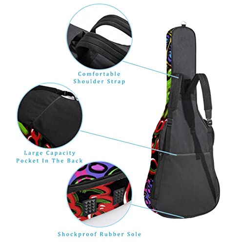 Housse imperméable pour guitare acoustique avec double bandoulière et poche Motif fleurs, Multicolore 04, 42.9×16.9×4.7… - Les Beatles, Paul McCartney, John Lennon, RIngo Starr, George Harrison Housse imperméable pour guitare acoustique avec double bandoulière et poche Motif fleurs, Multicolore 04, 42.9x16.9x4.7… – Image 4