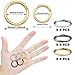 ELANE 24 Pcs Spring O Rings,Trigger Round Snap Buckle,Spring Keyring Buckle,Keychain Ring for Buckle,Bags,Purses (Silver+Gold+Grey, 1 inch)