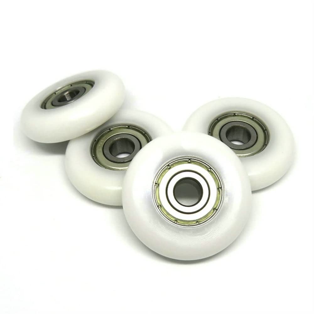 Ruedas de máquina de remo 8 x 40 x 10 mm Rodillo redondo POM para remero BSR62840-10 Rueda de remo OD 40 mm Ruedas de rodamiento recubiertas de plástico (color: blanco, tamaño: 8MM_10PCS_40MM)