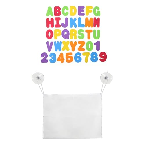 Bath Letters and Numbers Educational Water Play Set with Mesh Storage Bag Alphabet Learning Tools for Early Development 36-Piece Foam Letter and Number Collection