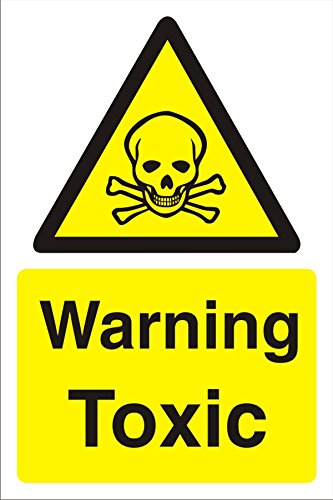 Warning Sign Toxic Freestanding PVC (Polyvinyl Chloride) 30 x 20 cm