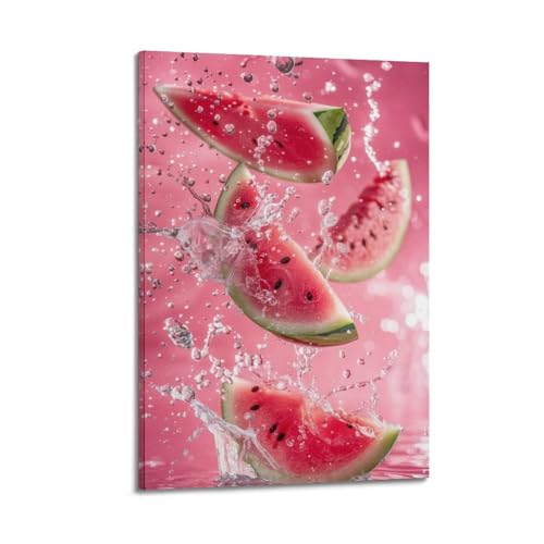 Impression sur toile fruits pastèque avec cadre de qualité supérieure