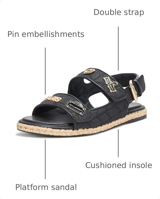 Image of KARL LAGERFELD Women's Charlay Double Strap Sandal With Pin Embellishments
