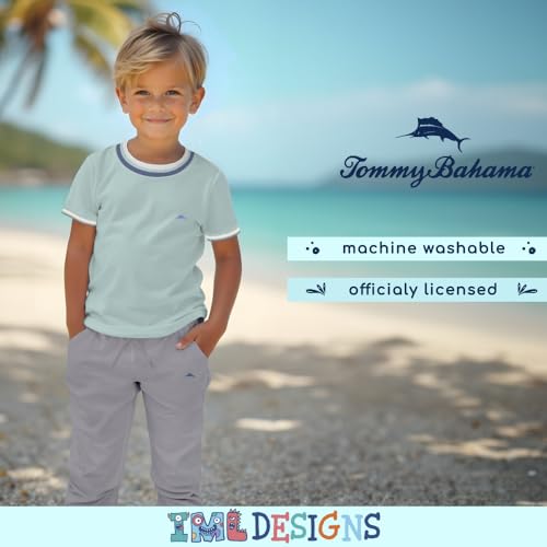 Image of Tommy Bahama Boys Casual Crewneck Short Sleeve T-Shirt & Elastic Waist Pants Set, 2-Piece Back to School Outfit for Kids