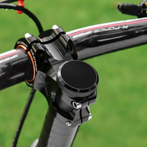 MUQZI AirTag Fahrradhalterung, Versteckte Vorbaukappenhalterung für Apple AirTag, GPS Tracker Wasserdicht, Schwarz