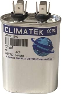 ClimaTek Oval Capacitor - fits Nordyne # 620499 | 12.5 uf MFD 370/440 Volt VAC
