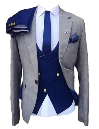 Costume de mariage pour le marié avec costume trois pièces à revers échancré