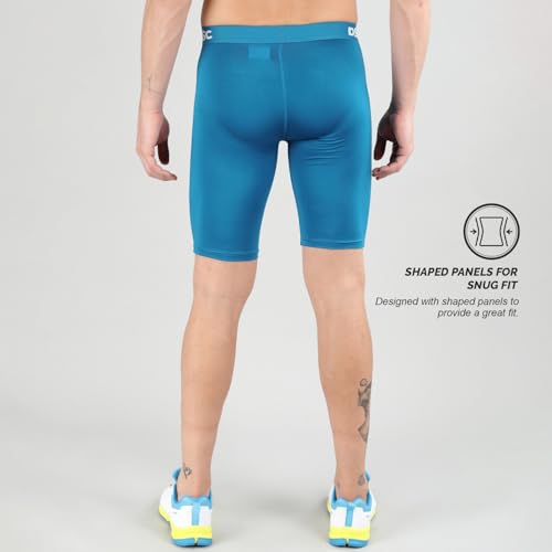 Image of DSC Men's Compression Shorts, Half Tight Athletic Underlayer for Workout, Gym, Sports & Cycling - Breathable Muscle Support