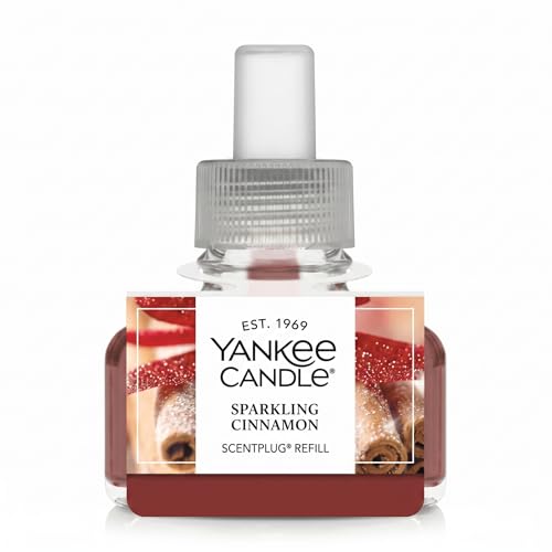 Image of Yankee Candle ScentPlug Refill, Sparkling Cinnamon, Plug-In Home Air Freshener Oil, Warm Inviting Cinnamon Aroma, Long-Lasting Fall and Holiday Fragrance, 0.625 Fl Oz (Pack of 4)