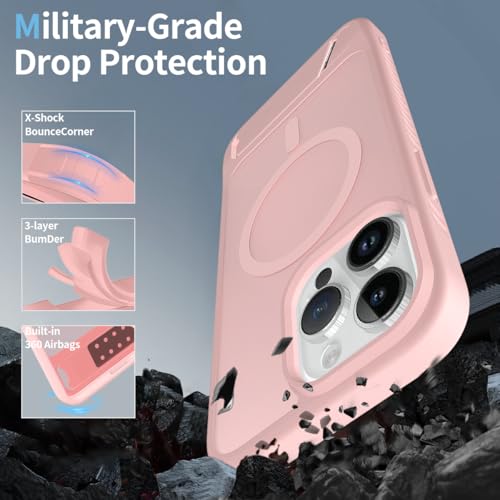 Coque iPhone 14 Pro Max MagSafe rose mate protection anti-chocs - 6
