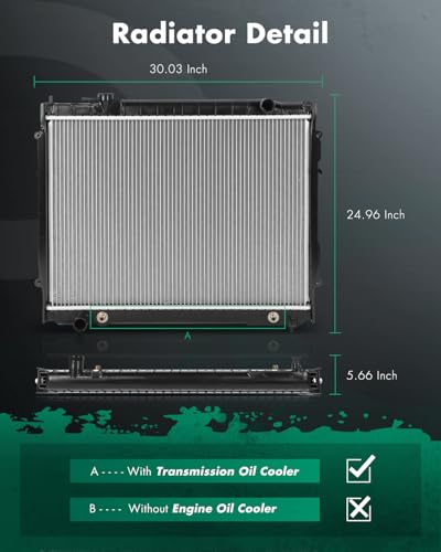 Image of SCITOO 1778 Radiator Compatible with Toyota Tacoma 2.4L 2.7L 3.4L 1995-2004