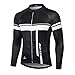INBIKE Maillots Velo Manches Longues Maillot Cyclisme pour VTT Vélo Fitness Vêtement Séchage Rapide Respirant Printemps Été Ajustement Sportswear Homme Noir M