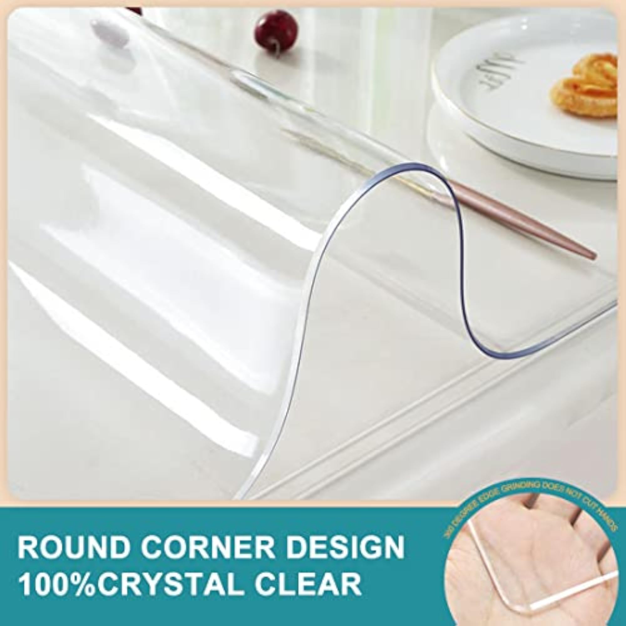 16x24 in Clear PVC Table Protector Plastic Cover