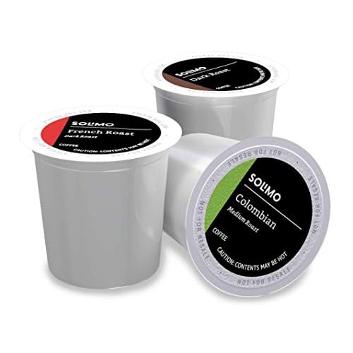 Amazon Brand – Solimo Coffee Pods, Assorted pack (French, Dark, Colombian), Compatible with Keurig 2.0 K-Cup Brewers, 100 Count