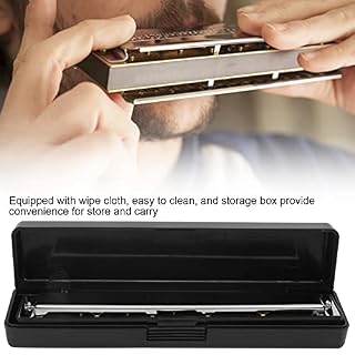 D Key Harmonica, Double Vents Phosphore Bronze Gongs 24 Trous Harmonica Plaque De Siège En Laiton avec Chiffon D’essuyage pour Les Amateurs De Musique - Les Beatles, Paul McCartney, John Lennon, RIngo Starr, George Harrison D Key Harmonica, Double Vents Phosphore Bronze Gongs 24 Trous Harmonica Plaque De Siège En Laiton avec Chiffon D'essuyage pour Les Amateurs De Musique – Image 3