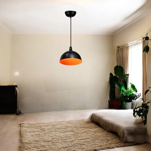 Image of GreyWings Modern Black & Gold Dome Hanging Pendant Light for Ceiling, Metal, Antique Decor, E-27 Holder, (Bulb not Included) Big Pack of 1