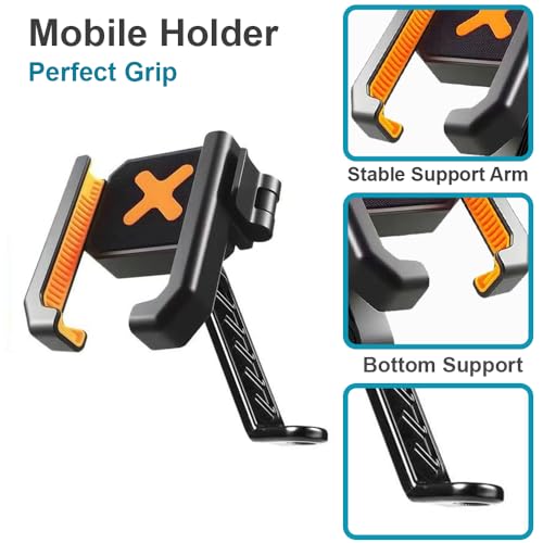 Image of Scooter & Bike Mobile Holder with 360 Adjustable Viewing Angle, Quick Clamp Lock, Anti-Skid Silicone Grip, Shock Resistant Smartphone Mount