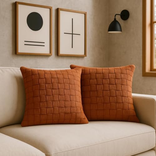 Capas de Almofada Decorativas, 45x45cm, Boho Trancê, Terracota, A...