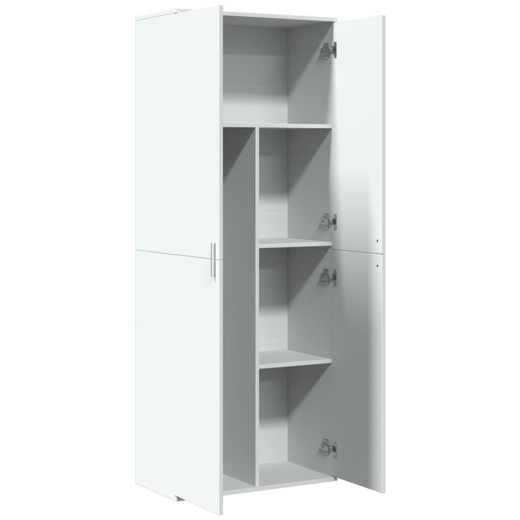 Buffet haut blanc 70x35x180 cm bois d ingénierie