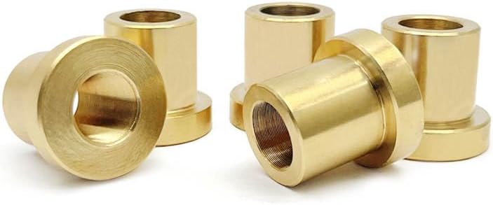 1pcs M10 0.25mm Pitch Brass Flange Fine Tooth Nut Precision Inner Thread Bushing Self-Lubricating Sleeve 19mm Total Length - (Size: M10xD15x19mm)