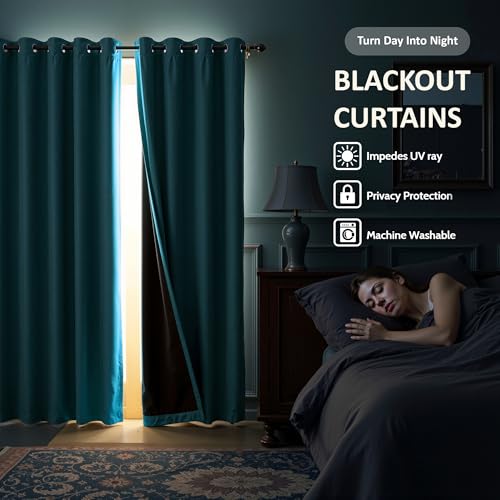Image of Kuber Industries 6 Pcs Set Polyester Blackout Door Curtain 7 Feet for Home Decor | 8 Eyelet with Darkening Curtains for Living Room /Bedroom | Plain - Blue