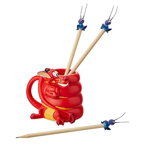 Disney Mushu and CRI-Kee - Juego de portalápices y lápices