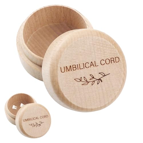 1PCS Umbilical Cord Keepsake Box,Engraved Wooden Baby Keepsa