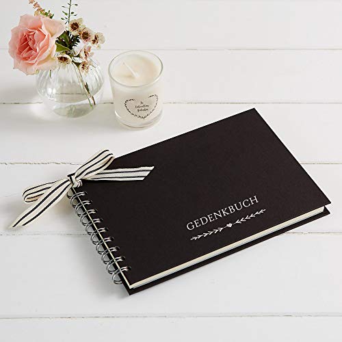 Angel & Dove - Libro di memoria in lingua tedesca di lusso, formato A5, per funerali, ricordo, condoglianze, celebrazione della vita