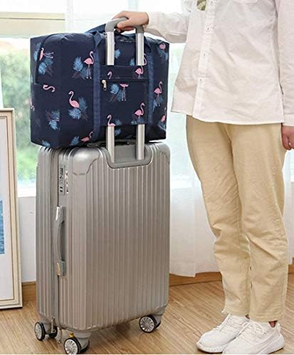 IBLUE 2 Pack Travel Foldable Duffel Bags Lightweight Gym Sports Luggage Tote With Shoe Bag, D1069 (NAVY STAR) 3 IBLUE 2 Pack Travel Foldable Duffel Bags Lightweight Gym Sports Luggage Tote With Shoe Bag, D1069 (NAVY STAR)