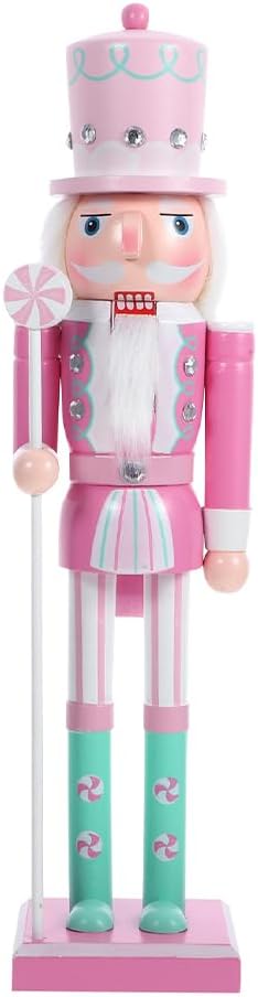 BESPORTBLE Christmas Nutcracker Soldier, 30CM Wooden Nutcracker Figure, Festive Nutcracker Soldier Decoration for Christmas Desktop Party Nutcracker