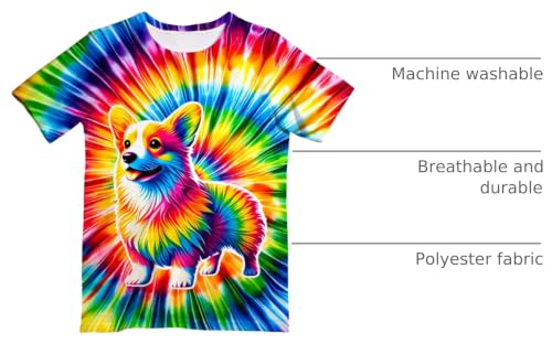 Image of Kids Neon Tie Dye Shirt for Boys Girls Tie-Dye T-Shirt Hippes Tshirt Senior Children Tee Size 6-16 Years Age