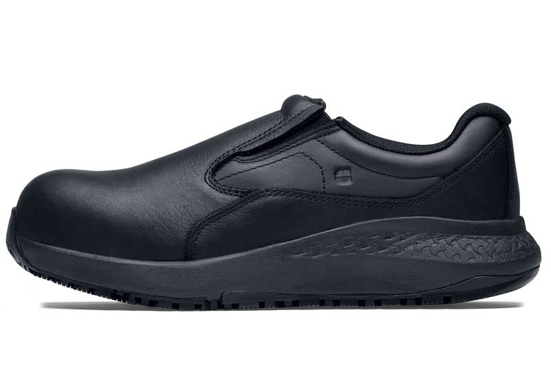 Shoes for Crews Women's Pearl II Nano Composite Toe (NCT) Slip-Resistant, Water-Resistant Work Shoes, Black Slip-on, Size 8 M