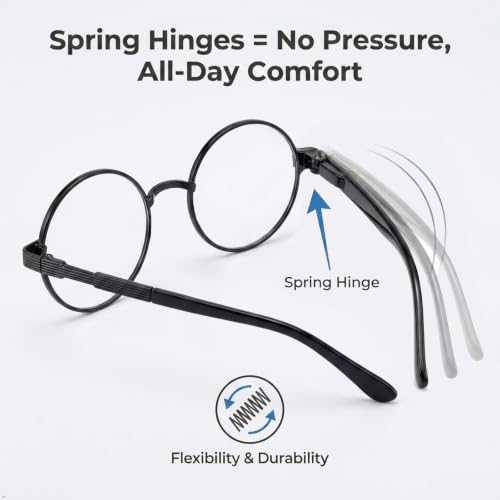 Image of Eyekepper Reading Glasses for Men, Large Round Readers Women Oval
