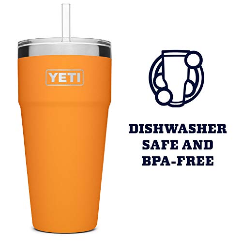 YETI Copo de canudo Rambler 737 g, isolado a vácuo, aço inoxidável com tampa de palha, caranguejo Ki