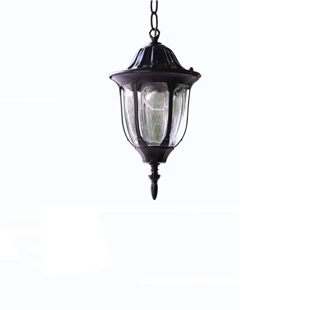 Lustre de jardin E27 durable en aluminium noir pour éclairage de villa