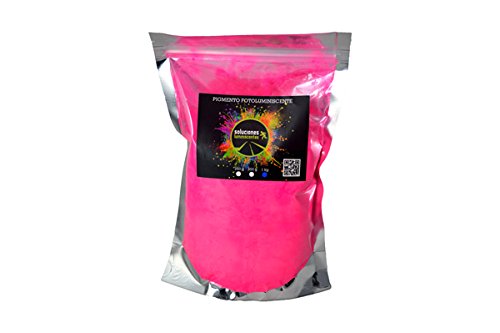 Pigment fluorescent luminescent rose résine solvant 1kg nuit
