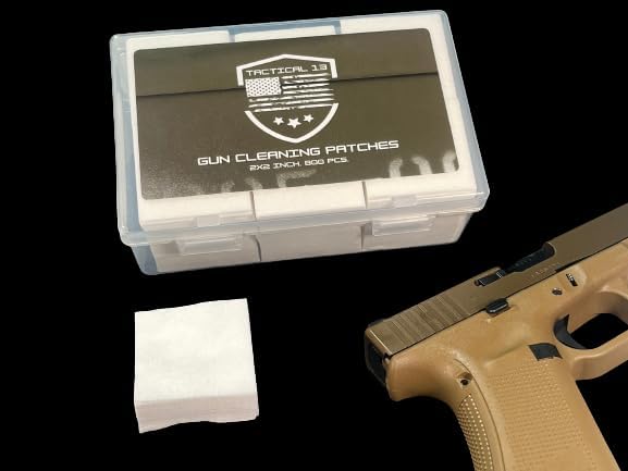 Miniatura 3 de TACTICAL 13 Parches de limpieza para pistolas en caja de almacenamiento - Parches de limpieza profesional Calibre 0.354 in 3845 - Toallitas de