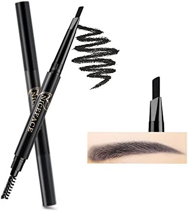 Eyebrow Pencil Black Double Ended Precision Waterproof Brow Cruelty Free(Black #1)