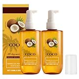 Straffendes Kokosnuss-Körperöl, Feuchtigkeitsspendendes Öl mit Vitamin E für Körper und Dusche, Macht die Haut weich und strahlend, Pflegt intensiv, Verbessert die Hautelastizität, Leicht (2pcs)