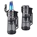 2 Pack Jet Torch Cigar Lighter, New Triple Flame Cigarette Lighter with Butane Refillable and Visible Gas Tank Window