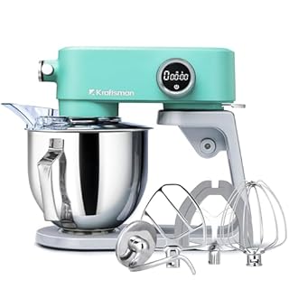 Impastatrice Planetaria Kraftsman in Metallo, 5L Robot da Cucina Multifunzione, 800W, 8 Velocità con Timer, Impastatrice Professionale con 4 Fruste in Acciaio Inox, Ideale per Impasti Duri (Blu)