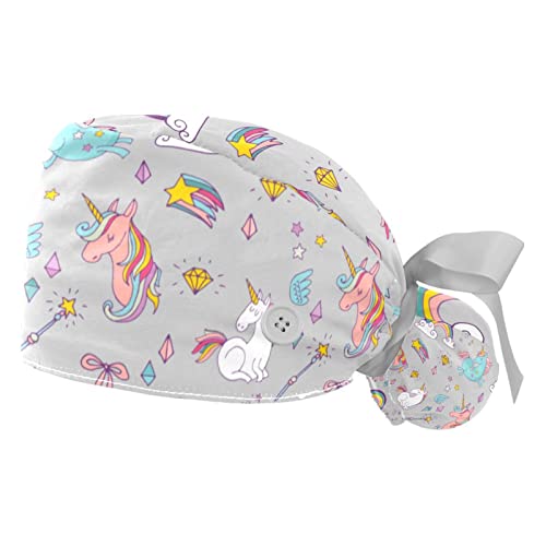 Casquettes de travail JDEZ chapeaux bouffants licornes ajustables