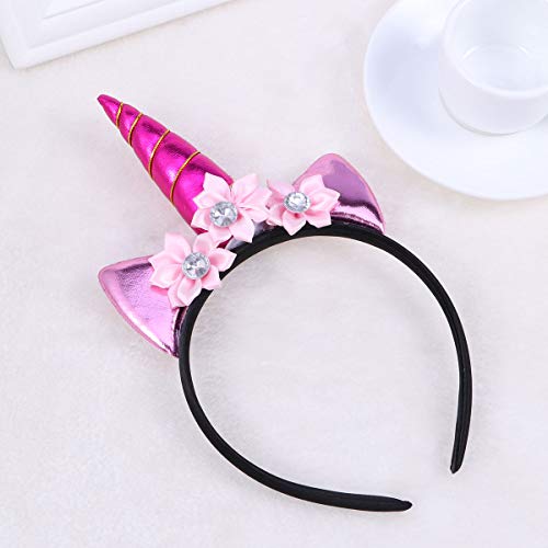 Tiara infantil de unicórnio, flor de cristal, feito à mão, para cabelo, tiara para festa de aniversá