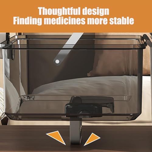 Contenedor médico transparente de gran capacidad con 3 niveles y asa 8