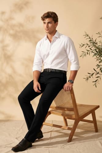 Image of Peter England Men Mid Rise Slim Fit Premium Flat Front Formal Trouser